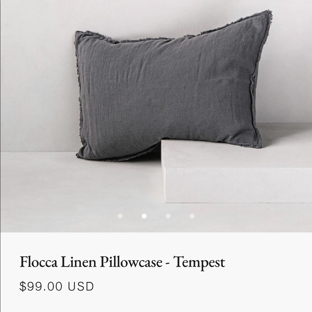 2 king sized charcoal gray linen king shams